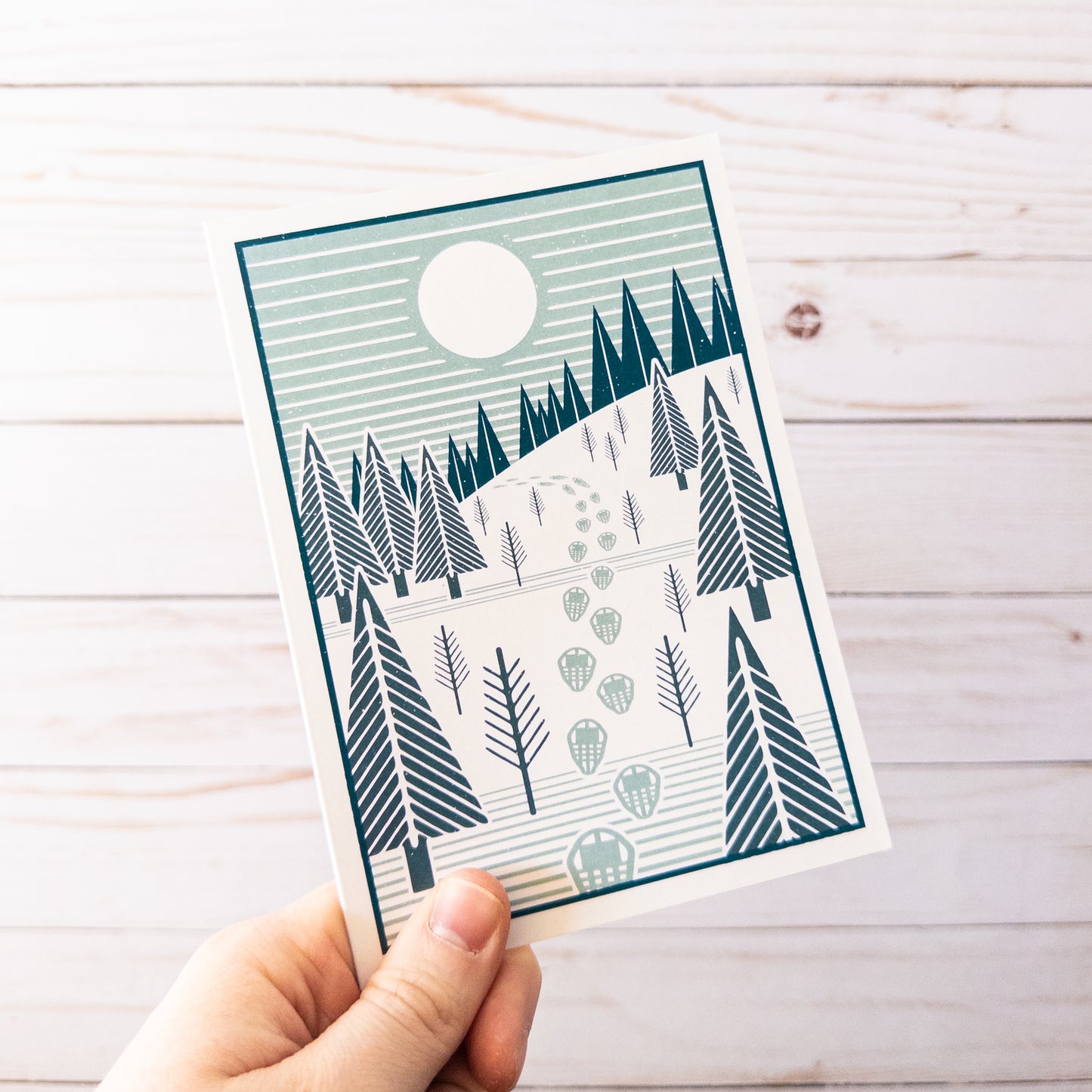 Woodland Snow Tracks Art Card