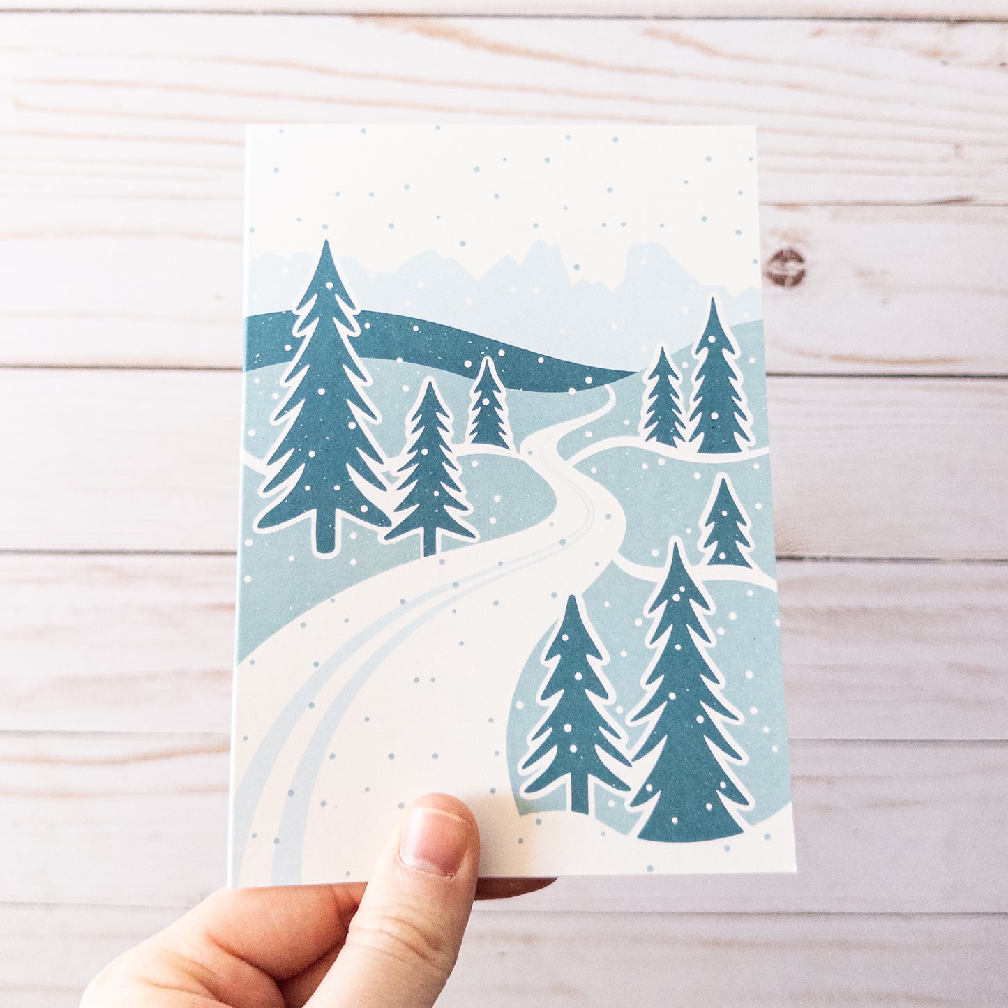 Skiers Escape Art Card