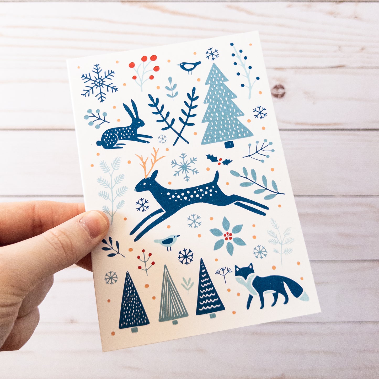 Winter Flora & Fauna Art Card