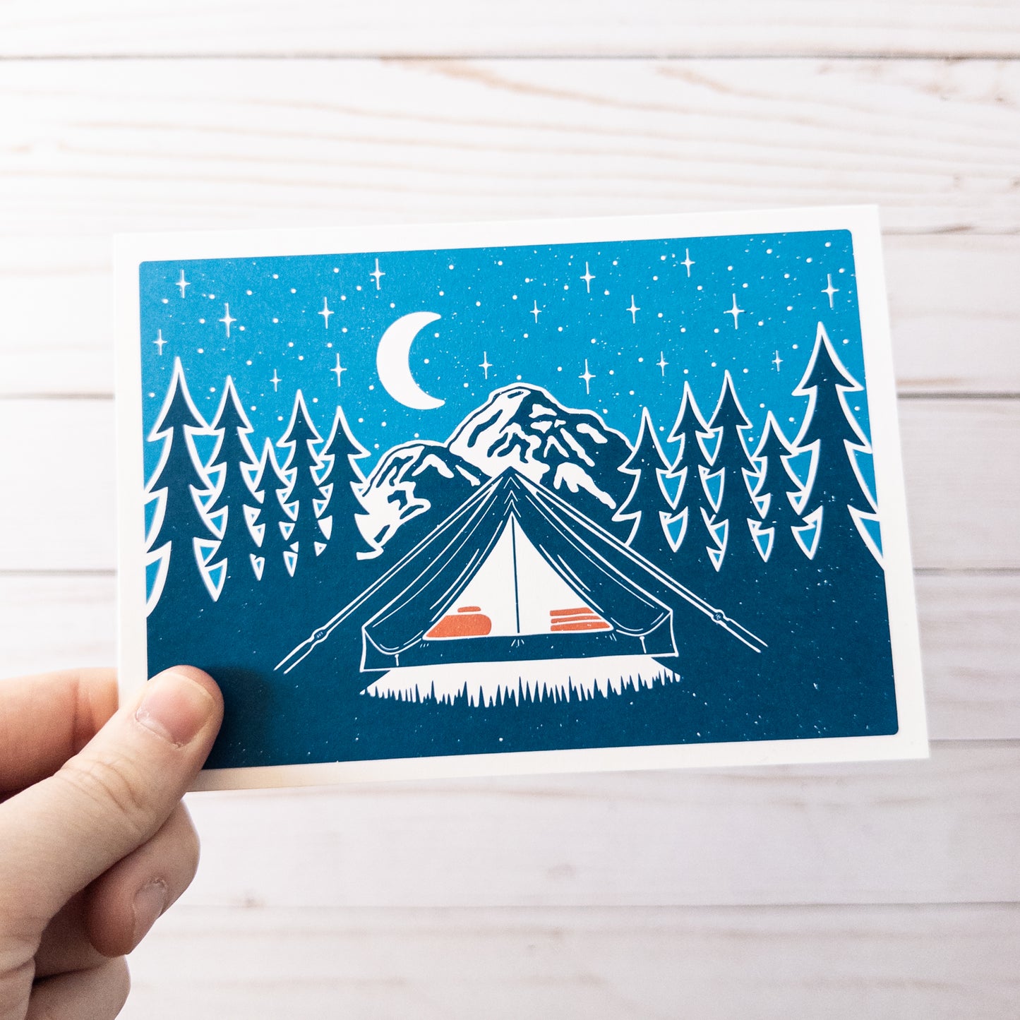 Starry Camping Art Card