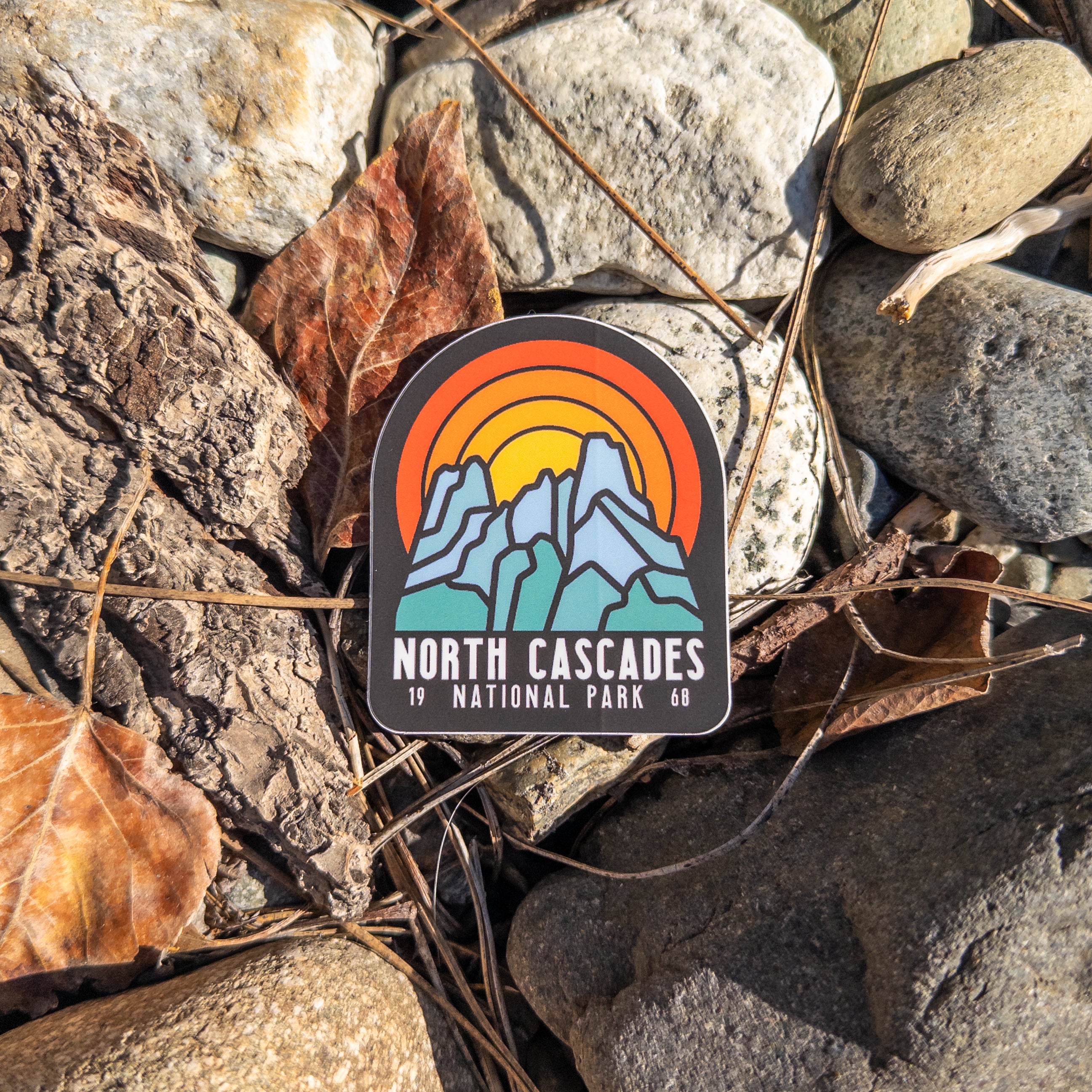 North Cascades National Park Sticker - Black