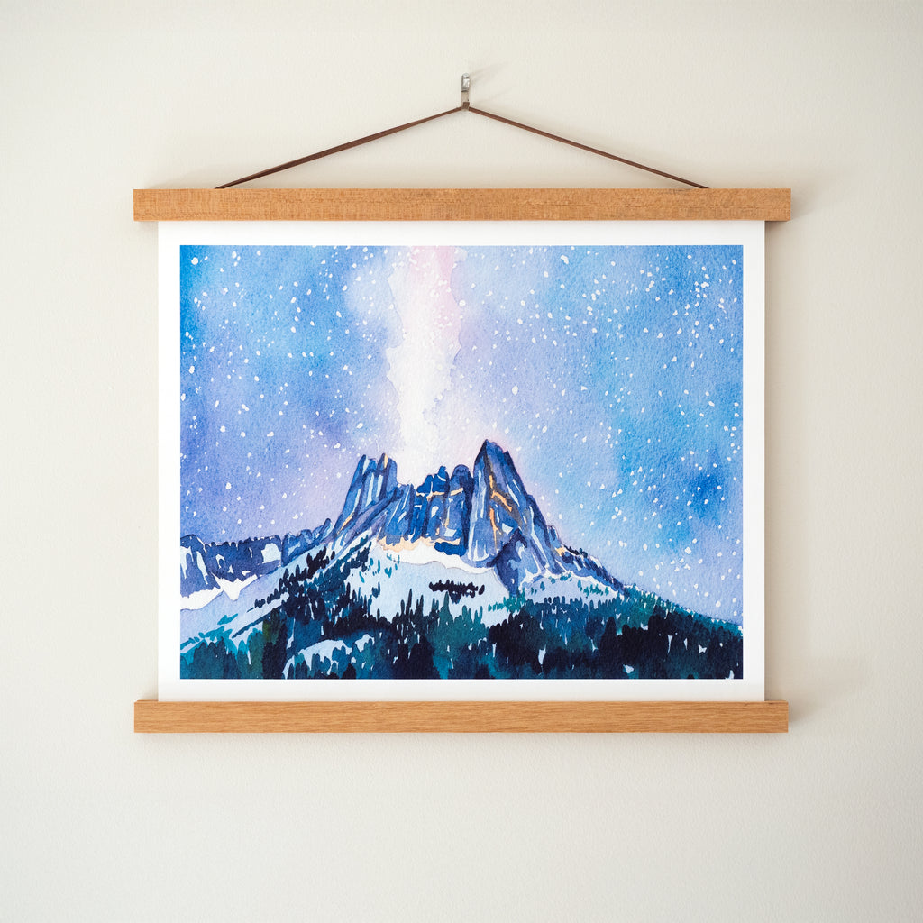 Liberty Bell Under the Stars - Watercolor Print with Hanger