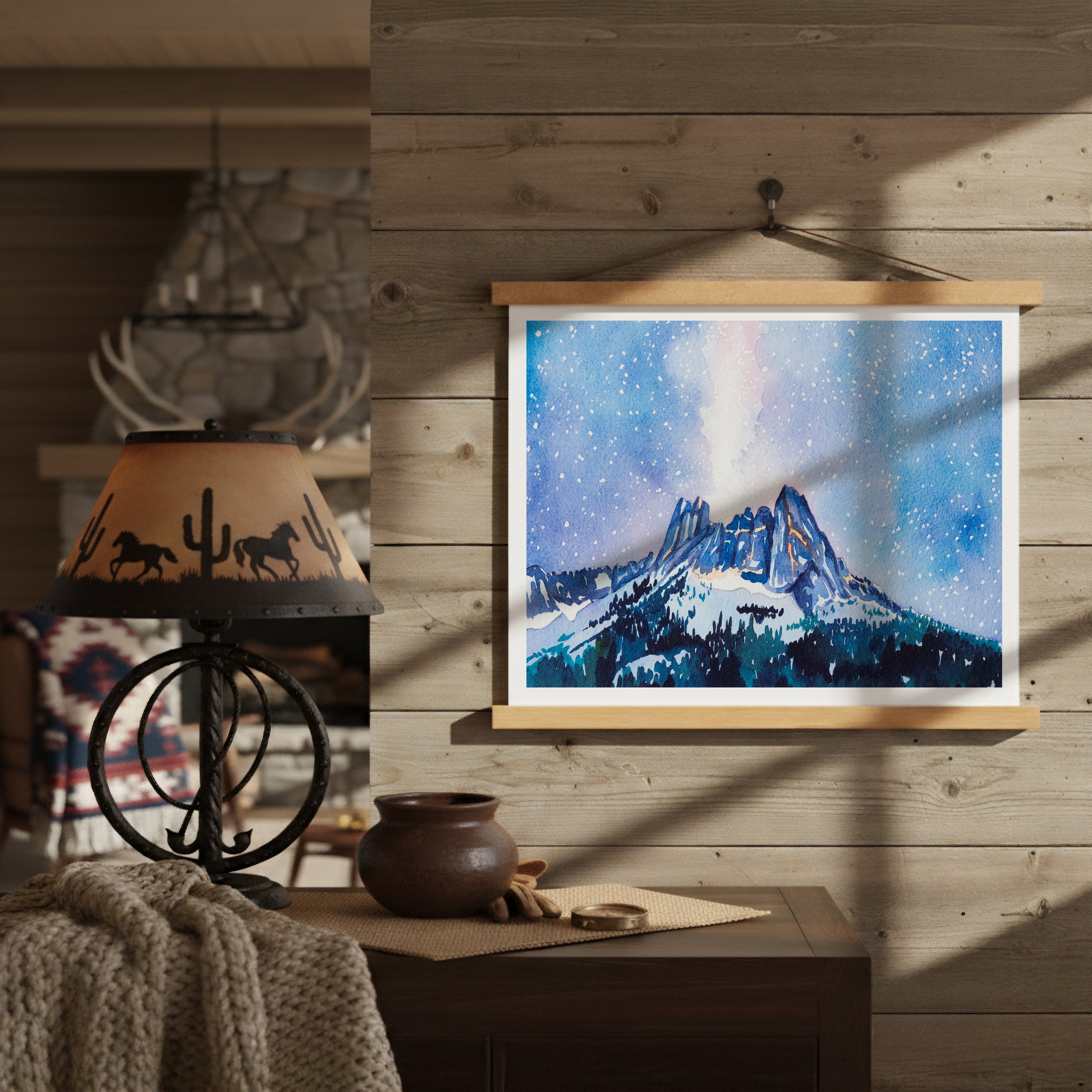 Liberty Bell Under the Stars - Watercolor Print with Hanger