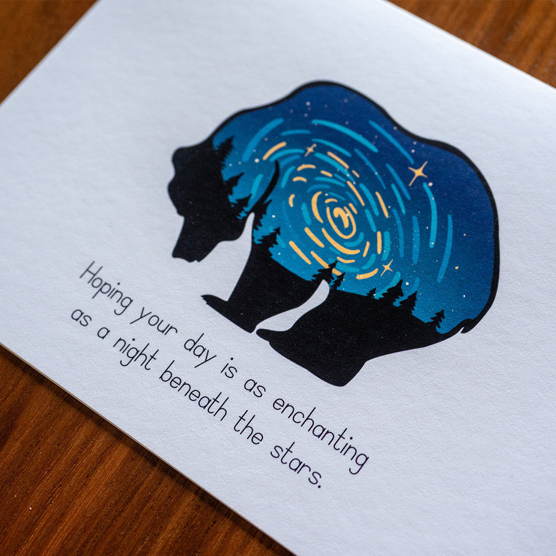 Starry Bear Greeting Card - Congratulations