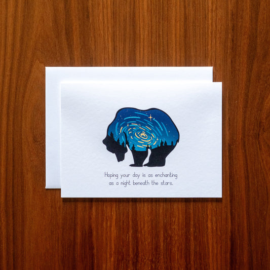 Starry Bear Greeting Card - Congratulations