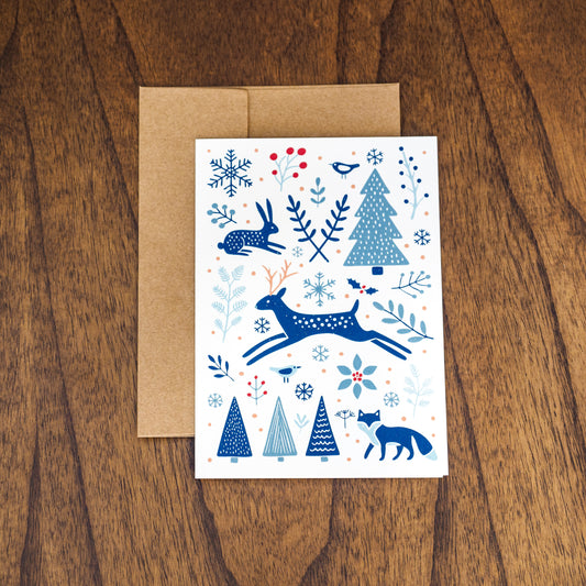 Winter Flora & Fauna Art Card