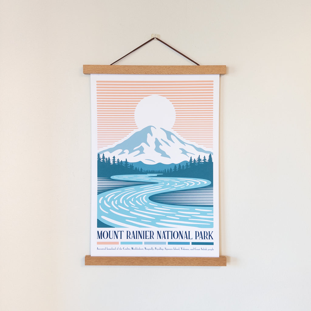 Mount Rainier National Park Print with Magnetic Wall Hanger
