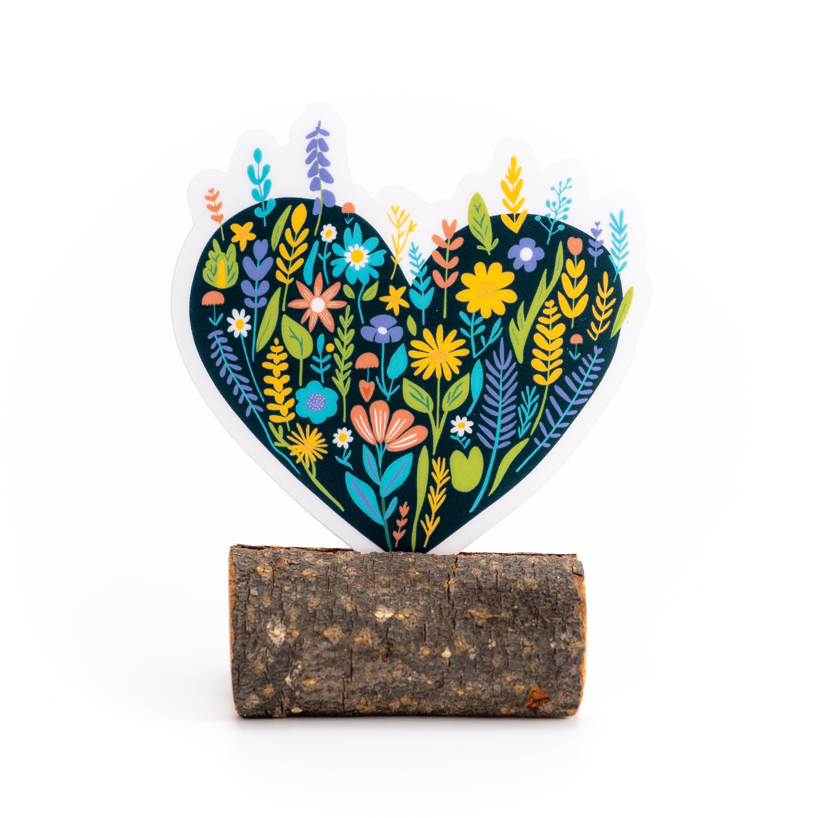 Floral Heart Sticker (Clear)
