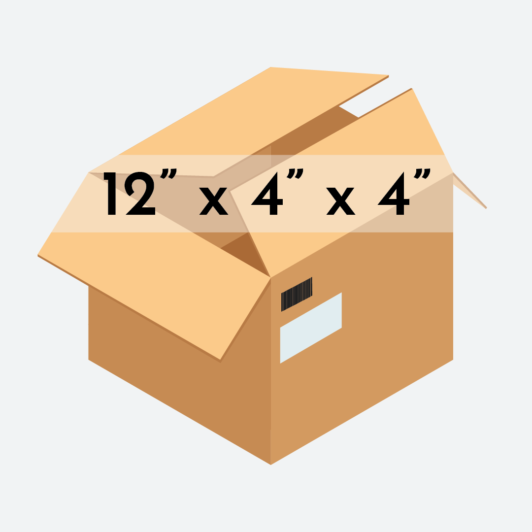 Corrugated Cardboard Shipping Box - Small Long - 12" x 4" x 4"