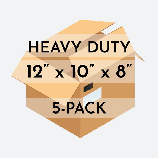 Set of 5 - Heavy Duty Medium Shipping Box - 12" x 10" x 8"