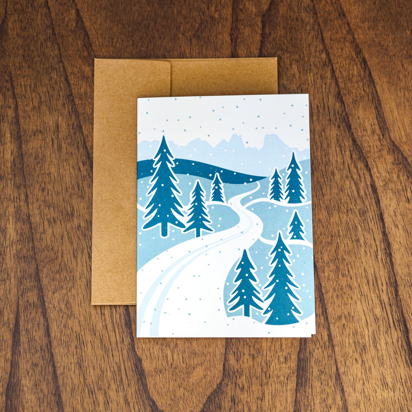 Skiers Escape Art Card