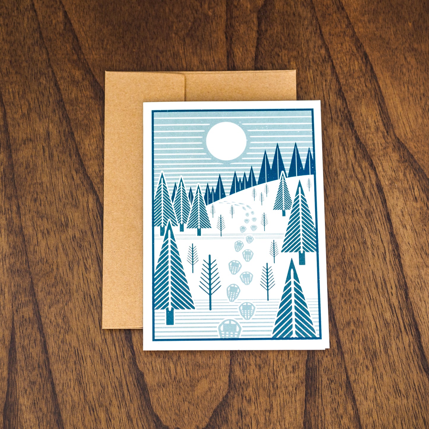 Woodland Snow Tracks Art Card