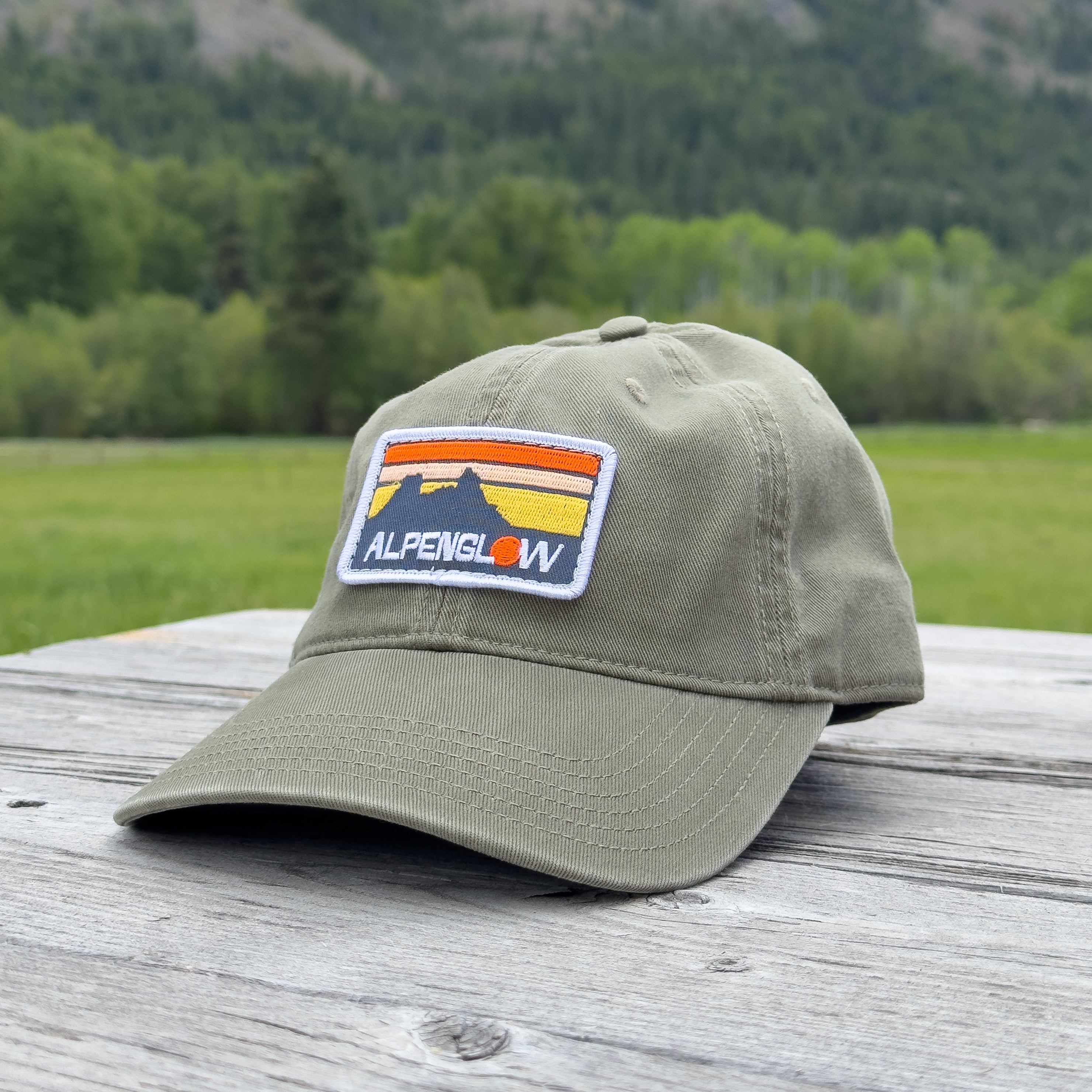 Alpenglow Embroidered Patch Dad Hat (Sage)