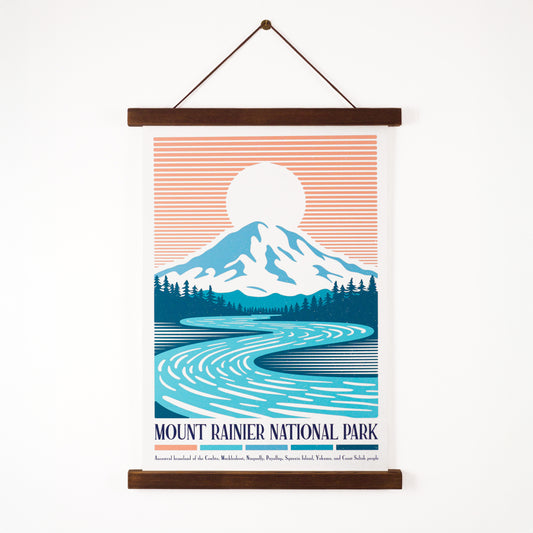 Mount Rainier National Park Print with Magnetic Wall Hanger