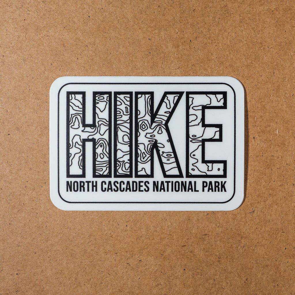 Hike North Cascades National Park Topo Sticker