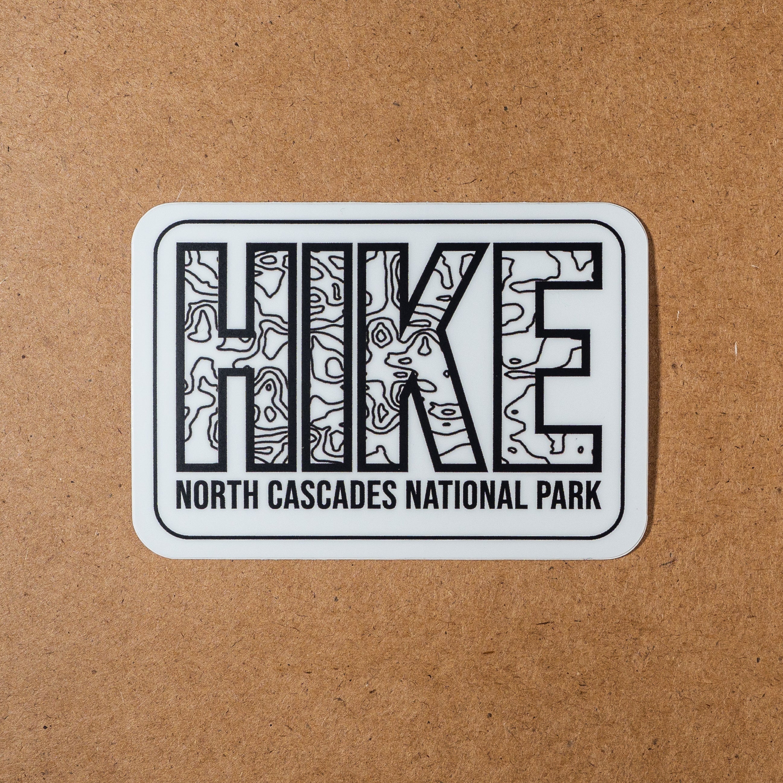 Hike North Cascades National Park Topo Sticker